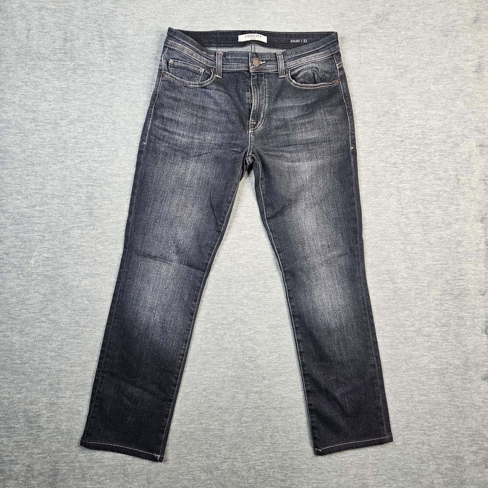 FIDELITY DENIM JIMMY Men's Dark Wash Straight Leg Casual Jeans Size 32